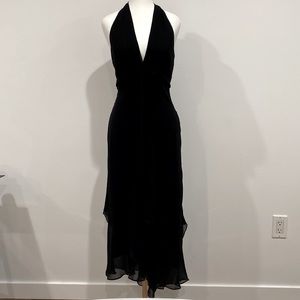 BCBG Asymmetric Silk Maxi Halter Dress - Size 0